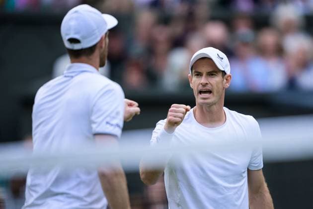 Tennis, Wimbledon, Day 4, Andy Murray plays his last doubles match with brother Jamie