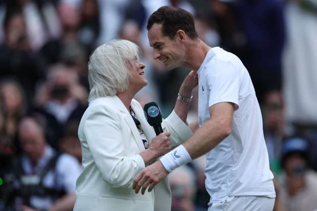 Sue Barker and Andy Murray of Great Britain Wimbledon Tennis Championships, Day 4, The All England Lawn Tennis and Croquet Club, London, UK - 04 Jul 2024  Copyright: xEllaxLing Shutterstockx 14569382fk