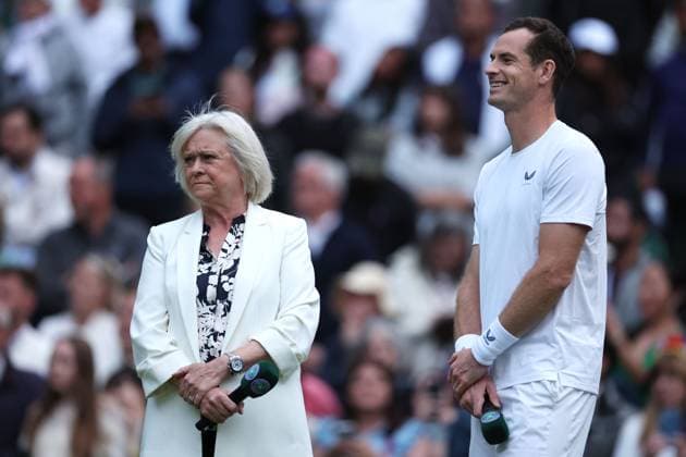 Sue Barker and Andy Murray of Great Britain Wimbledon Tennis Championships, Day 4, The All England Lawn Tennis and Croquet Club, London, UK - 04 Jul 2024  Copyright: xEllaxLing Shutterstockx 14569382fs