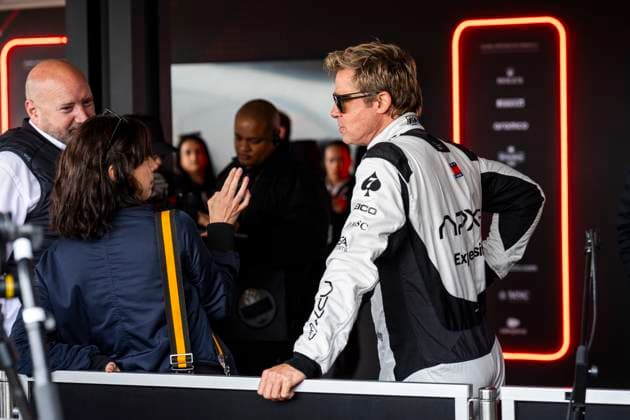 FORMULA 1 QATAR AIRWAYS BRITISH GRAND PRIX 2024 04 07 2024, Silverstone Circuit, Silverstone, FORMULA 1 QATAR AIRWAYS BRITISH GRAND PRIX 2024 , in the picture actor Brad Pitt in the role of Sonny Hayes nordphotoxGmbHx xBratic nph00250