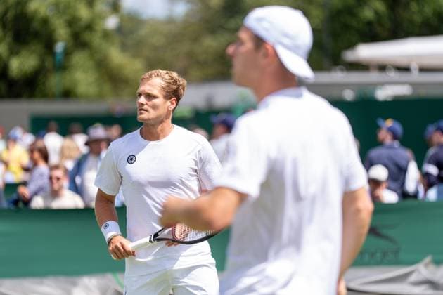 2024-07-04 The Championships Wimbledon 2024 Day 4 LONDON, UNITED KINGDOM - JULY 4: Bart Stevens of the Netherlands on Day 4 of The Championships Wimbledon 2024 at All England Lawn Tennis and Croquet Club on July 4, 2024 in London, United Kingdom. (Photo by Marleen Fouchier BSR Agency) London United Kingdom Content not available for redistribution in The Netherlands directly or indirectly through any third parties. Copyright: xBSRxAgencyx