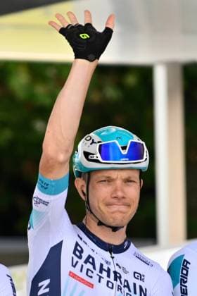 04 07 2024 Macon, France Cycling Tour De France 6 stage from Macon to Dijon NIKIAS ARNDT BAHRAIN VICTORIOUS at the team presentation before the start Photo Hans Martin Issler Tour De France 2024 stage 6