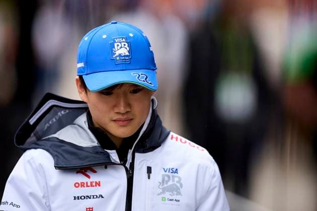 F1 Grand Prix of Great Britain - Practice Yuki Tsunoda of Japan and Visa Cash App RB Formula One Team arrives in the paddock during practice ahead of the F1 Grand Prix of Great Britain at Silverstone Circuit on July 5, 2024, in Northampton, England. Northampton Silverstone Circuit Northampton England RL_GPF1GB24_00231 Copyright: xRicardoxLarreinax