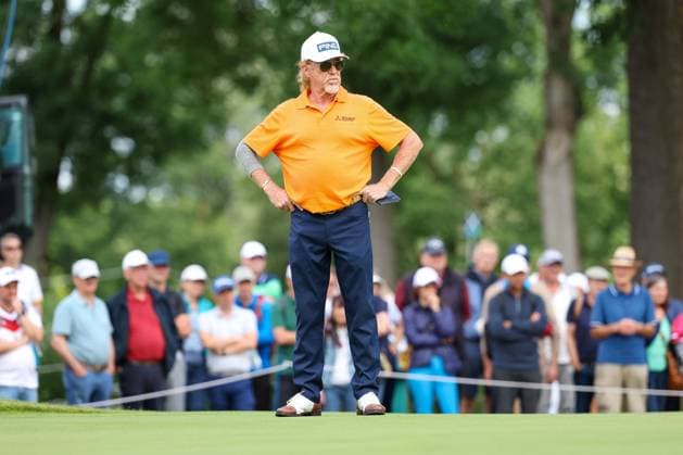Miguel Angel Jimenez ESP , on the green, BMW International Open 2024, Golf, DP World Tour, Men, Round 2, 05 07 2024 Eichenried Bavaria Germany Copyright: xkolbert-press ChristianxKolbertx