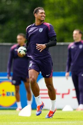EURO 2024, Nationalteam England Training Jude Bellingham of England England Training, UEFA European Championship, EM, Europameisterschaft 2024, Quarter Final, Football, Spa & Golf Resort Weimarer Land, Blankenhain, Germany, 05 Jul 2024 EDITORIAL USE ONLY No use with unauthorised audio, video, data, fixture lists, club league logos or live services. Online in-match use limited to 120 images, no video emulation. No use in betting, games or single club league player publications. Copyright: xDavexShopland Shutterstockx 14568246s