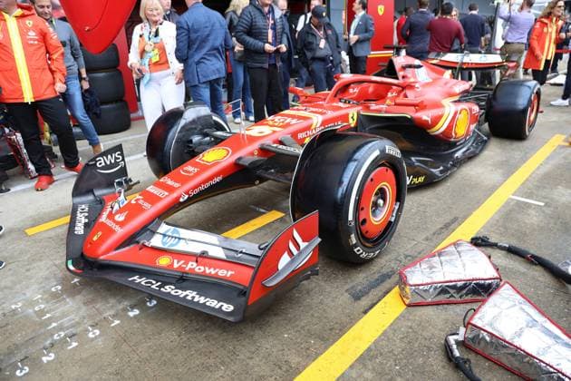 05 07 2024, xrarjax, Motorsport FIA Formula 1, British Grand Prix 2024 emspor, v l Pitlane car of Charles Leclerc Ferrari starting number 16 Silverstone