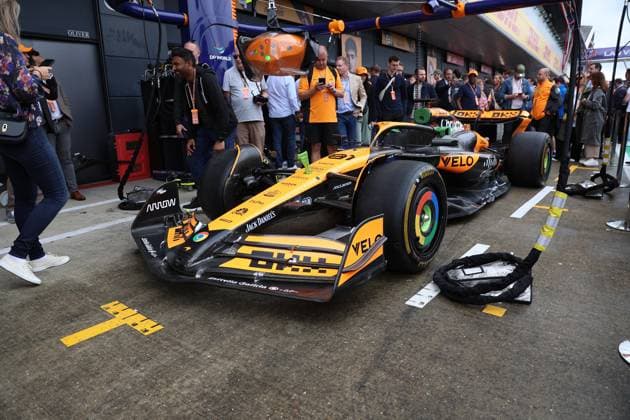 05 07 2024, xrarjax, Motorsport FIA Formula 1, British Grand Prix 2024 emspor, v l Pitlane car of Oscar Piastri McLaren starting number 81 Silverstone