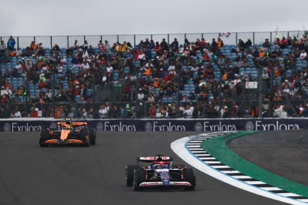 F1 British Grand Prix 2024 Practice 1 Daniel Ricciardo of RB and Oscar Piastri of McLaren during first practice ahead of the Formula 1 British Grand Prix at Silverstone Circuit in Northampton, Great Britain on July 5, 2024. Northampton United Kingdom  Copyright: xJakubxPorzyckix originalFilename:porzycki-f1britis240705_npIcO.jpg