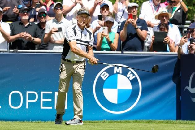 Bernhard Langer GER on the tee, Tee 1, BMW International Open 2024, Golf, DP World Tour, Men, Round 2, 05 07 2024 Eichenried Bavaria Germany Copyright: xkolbert-press ChristianxKolbertx