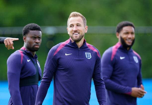 Harry Kane of England England Training, UEFA European Championship, EM, Europameisterschaft 2024, Quarter Final, Football, Spa & Golf Resort Weimarer Land, Blankenhain, Germany, 05 Jul 2024 EDITORIAL USE ONLY No use with unauthorised audio, video, data, fixture lists, club league logos or live services. Online in-match use limited to 120 images, no video emulation. No use in betting, games or single club league player publications. Copyright: xDavexShopland Shutterstockx 14568246ai
