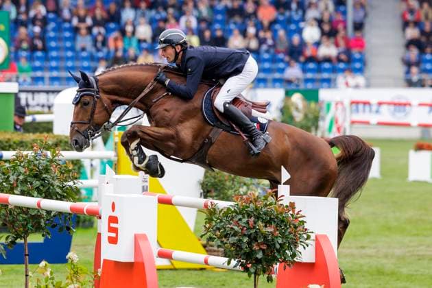 Sport Themen der Woche KW27 Sport Bilder des Tages AACHEN - CHIO 2024, AACHEN - CHIO 2024 STUEHLMEYER Patrick (GER), Drako de Maugre RWE Preis von Nordrhein-Westfalen Springprüfung mit Stechen Aachen, Reitstadion Soers 05. July 2024 - *** AACHEN CHIO 2024, AACHEN CHIO 2024 STUEHLMEYER Patrick GER , Drako de Maugre RWE Prize of North Rhine-Westphalia Jumping competition with jump-off Aachen, Soers Riding Stadium 05 July 2024