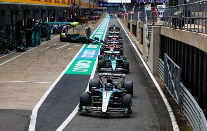 63 George Russell GBR, Mercedes AMG Petronas F1 Team , F1 Grand Prix of Great Britain at Silverstone Circuit on July 5, 2024 in Silverstone, Great Britain Photo by HOCH ZWEI Silverstone Great Britain