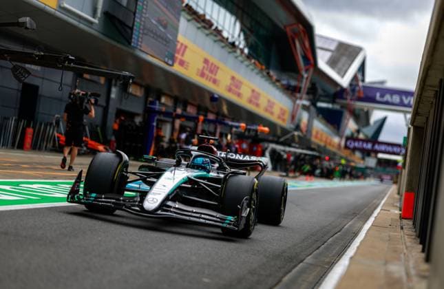 63 George Russell GBR, Mercedes AMG Petronas F1 Team , F1 Grand Prix of Great Britain at Silverstone Circuit on July 5, 2024 in Silverstone, Great Britain Photo by HOCH ZWEI Silverstone Great Britain