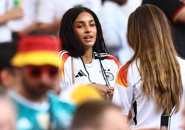Aaliyah Florian, girlfriend of Florian Wirtz of Germany seen in the stands ahead of the game Spain v Germany, UEFA European Championship, EM, Europameisterschaft 2024, Quarter Final, Football, Stuttgart Arena, Stuttgart, Germany, 05 Jul 2024 EDITORIAL USE ONLY No use with unauthorised audio, video, data, fixture lists, club league logos or live services. Online in-match use limited to 120 images, no video emulation. No use in betting, games or single club league player publications. Copyright: xMichaelxZemanek Shutterstockx 14571380g