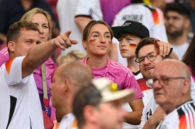 Soccer, Men, Season 2023 24, Euro EM 2024, Quarterfinals in Stuttgart, Spain Germany, Lena Wurzenberger girlfriend of Julian Nagelsmann , 05 07 2024, Copyright: xMatthiasxKochx