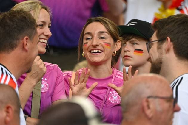 Soccer, Men, Season 2023 24, Euro EM 2024, Quarterfinals in Stuttgart, Spain Germany, Lena Wurzenberger girlfriend of Julian Nagelsmann , 05 07 2024, Copyright: xMatthiasxKochx