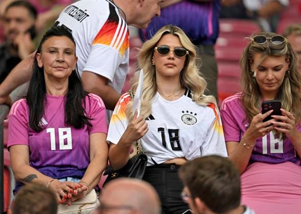 05 07 2024, Football UEFA EURO 2024, quarter-finals, Spain Germany, in the Stuttgart Arena Influencer Lea Prinz Germany Girlfriend of Maximilian Mittelstädt