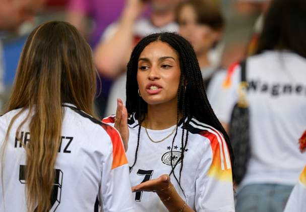 Aaliyah girlfriend of Florian WIRTZ GER on the tribune, quarterfinal, match M45, Spain ESP Germany GER , on 05 07 2024 in Stuttgart Germany European Football Championship 2024 from 14 06 14 07 2024 in Germany Â