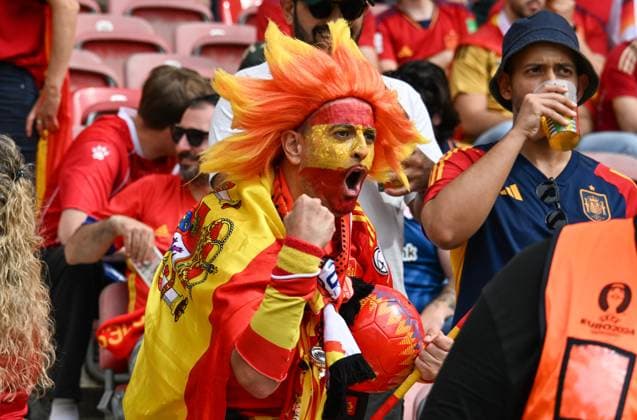 05 07 2024, xsltx, European Football Championship 2024 1 4 Final, Germany Spain emspor, v l emotions, fans, atmosphere, flags, logo, spectators, jerseys DFL DFB REGULATIONS PROHIBIT ANY USE OF PHOTOGRAPHS as IMAGE SEQUENCES and or QUASI VIDEO Stuttgart