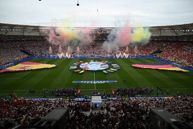 05 07 2024, xjhx, Football EM 2024 1 4 Final, Germany Spain emspor, v l Stadium view interior, grass DFL DFB REGULATIONS PROHIBIT ANY USE OF PHOTOGRAPHS as IMAGE SEQUENCES and or QUASI VIDEO Stuttgart
