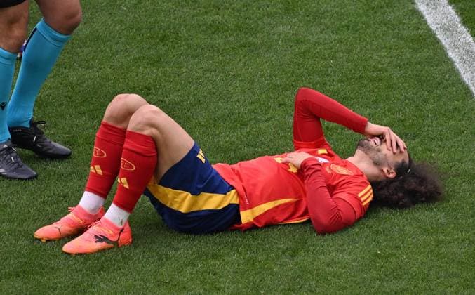 05 07 2024, xjhx, European Football Championship 2024 1 4 Final, Germany Spain emspor, v l Marc Cucurella Saseta Spain DFL DFB REGULATIONS PROHIBIT ANY USE OF PHOTOGRAPHS as IMAGE SEQUENCES and or QUASI VIDEO Stuttgart