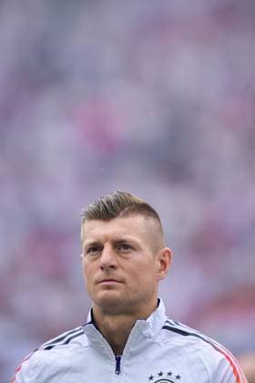 240705 Toni Kroos of Germany ahead of the UEFA Euro 2024 Football Championship quarterfinal between Spain and Germany on July 5, 2024 in Stuttgart Photo Mathias Bergeld BILDBYRAN code MB MB0942 fotboll football soccer fotballs em europamästerskap em uefa euro uefa european football championship euro 2024 kvartsfinal quarterfinal quarterfinals spanien spain deutschland germany bbeng bbauto  Copyright: MATHIASxBERGELD BB240705MB026