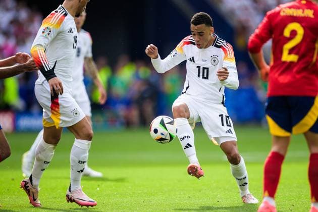 240705 Jamal Musiala of Germany during the UEFA Euro 2024 Football Championship quarterfinal between Spain and Germany on July 5, 2024 in Stuttgart Photo Mathias Bergeld BILDBYRAN code MB MB0942 fotboll football soccer fotballs em europamästerskap em uefa euro uefa european football championship euro 2024 kvartfinal quarterfinal quarterfinals spanien spain deutschland germany bbeng bbauto  Copyright: MATHIASxBERGELD BB240705MB032