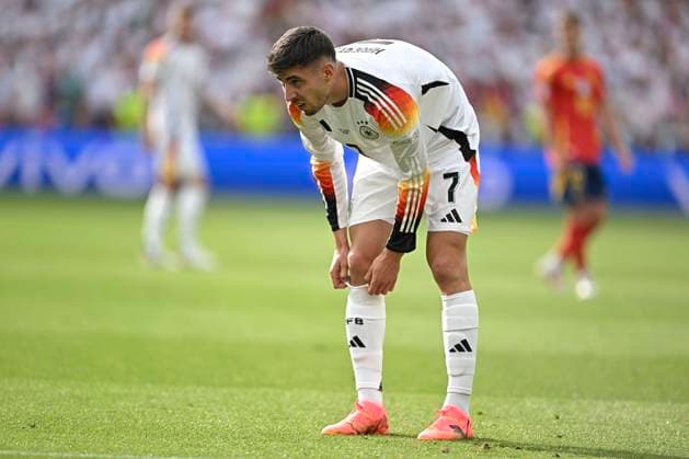 05 07 2024, Football UEFA EURO 2024, quarter-final, Spain Germany, in the Stuttgart Arena Kai Havertz Germany pensive
