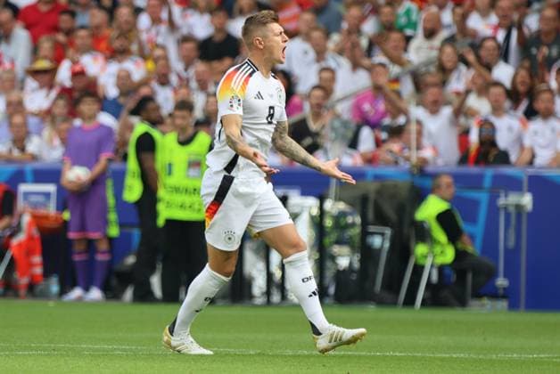 05 07 2024, Football, Men, UEFA European Championship 2024, Quarter Final, Quarter Final, Spain Germany, Toni Kroos Germany Stuttgart MHP Arena Baden Württemberg Germany DE Copyright: xSebastianxBachx