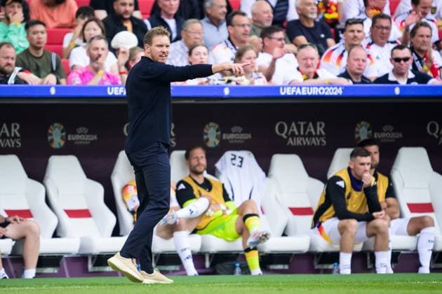 240705 Head coach Julian Nagelsmann of Germany during the UEFA Euro 2024 Football Championship quarterfinal between Spain and Germany on July 5, 2024 in Stuttgart Photo Mathias Bergeld BILDBYRAN code MB MB0942 fotboll football soccer fotballs em europamästerskap em uefa euro uefa european football championship euro 2024 kvartfinal quarterfinal quarterfinals spanien spain deutschland germany bbeng  Copyright: MATHIASxBERGELD BB240705MB042