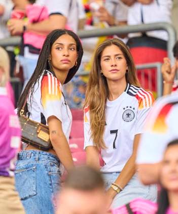 Aaliyah Mohamed, girlfriend of Florian Wirtz, Nr. 17 DFB Sophia Weber, girlfriend of Kai Havertz, in the quarter final match GERMANY - SPAIN of the UEFA European Championships 2024 on Jul 5, 2024 in Stuttgart, Germany.