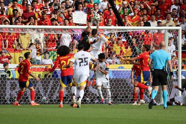 05 07 2024, Football, Men, UEFA European Championship 2024, Quarter Final, Quarter Final, Spain Germany, Kai Havertz Germany , Emre Can Germany , Ilkay Guendogan Germany , Unai Simon Spain , Marc Cucurella Spain , Daniel Carvajal Spain , Robin Le Normand Spain Stuttgart MHP Arena Baden Württemberg Germany EN Copyright: xSebastianxBachx