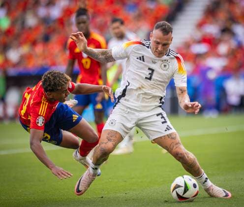 Stuttgart, Germany 05th Jul 2024 Lamine Yamal ESP David Raum DFB Spain Germany Spain Germany 05 07 2024