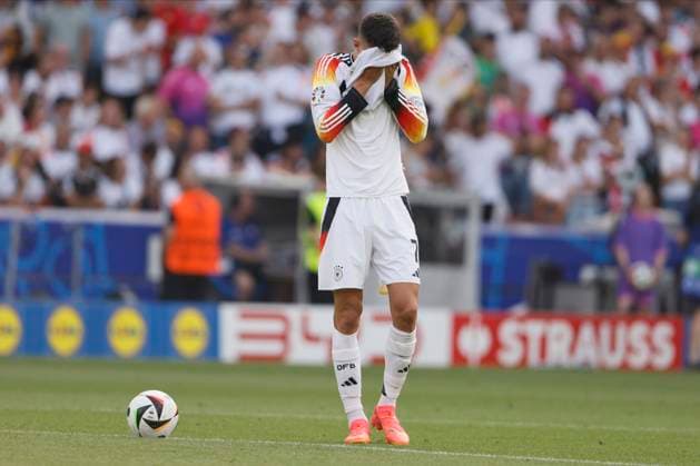 Spain v Germany: Quarter-Final - UEFA EURO, EM, Europameisterschaft,Fussball 2024 Kai Havertz of Germany looks dejected after spain score the 1st goal during the UEFA EURO 2024 quarter-final match between Spain and Germany at Stuttgart Arena on July 5, 2024 in Stuttgart, Germany. Stuttgart Stuttgart Arena Germany Germany Copyright: xRichardxSellers Sportsphoto APLx 14044160