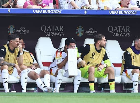 Ilkay Gündogan of Germany shows a look of dejection from the bench Spain v Germany, UEFA European Championship, EM, Europameisterschaft 2024, Quarter Final, Football, Stuttgart Arena, Stuttgart, Germany, 05 Jul 2024 EDITORIAL USE ONLY No use with unauthorised audio, video, data, fixture lists, club league logos or live services. Online in-match use limited to 120 images, no video emulation. No use in betting, games or single club league player publications. Copyright: xMichaelxZemanek Shutterstockx 14571380by