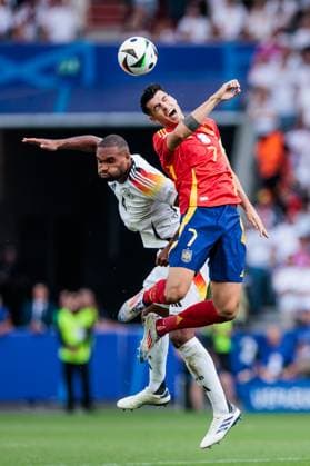 UEFA EURO 2024 Spain Germany 05 07 2024 Jonathan Tah Germany, 4 , Alvaro Morata Spain, 7 UEFA EURO 2024 Spain Germany Stuttgart Arena, Stuttgart on 05 07 2024 Copyright: xBEAUTIFULxSPORTS Wunderlx