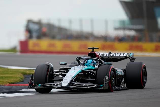 F1 Grand Prix of Great Britain - Practice George Russell of Great Britain driving the (63) Mercedes AMG Petronas F1 Team W15 on track during practice ahead of the F1 Grand Prix of Great Britain at Silverstone Circuit on July 5, 2024, in Northampton, England. Northampton Silverstone Circuit Northampton England RL_GPF1GB24_00528 Copyright: xRicardoxLarreinax