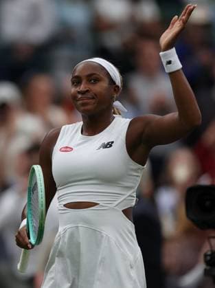 Coco Gauff of USA celebrates Wimbledon Tennis Championships, Day 5, The All England Lawn Tennis and Croquet Club, London, UK - 05 Jul 2024  Copyright: xEllaxLing Shutterstockx 14571053cd