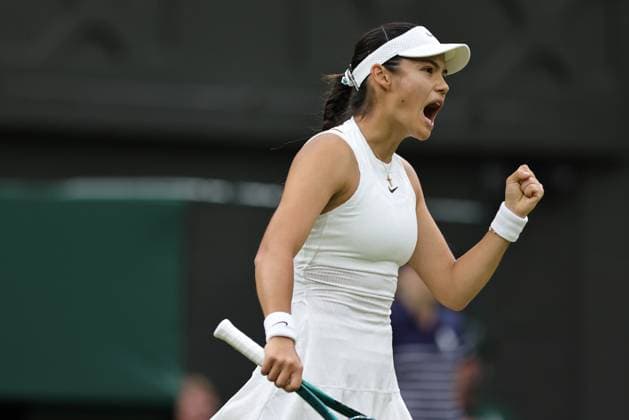 Emma Raducanu, GBR, during third round of 2024 All England Lawn Tennis Championships at Wimbledon, womens singles, London, 05 07 2024