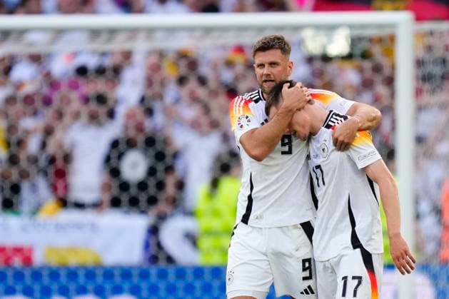 Spain v Germany: Quarter-Final - UEFA EURO, EM, Europameisterschaft,Fussball 2024 Florian Wirtz attacking midfield of Germany and Bayer 04 Leverkusen celebrates after scoring his sides first goal during the UEFA EURO 2024 quarter-final match between Spain and Germany at Stuttgart Arena on July 5, 2024 in Stuttgart, Germany. Stuttgart Germany  Copyright: xJosexBretonx originalFilename:bretonhernandez-spainvge240705_nphcC.jpg