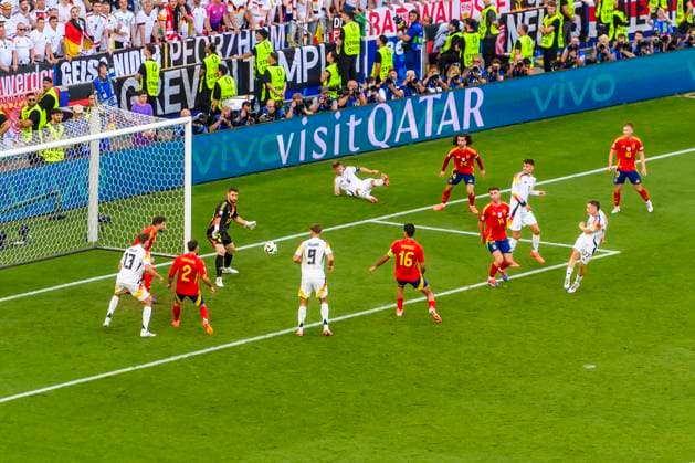 GER, UEFA Euro 2024, quarter-final, Spain ESP vs. Germany GER 05 07 2024, MHP Arena, Stuttgart, GER, UEFA Euro 2024, quarter-final, Spain ESP vs. Germany GER , pictured shot on goal by Florian Wirtz Germany 17 on goal 1 1 nordphotoxGmbHx xStraubmeier nph00004