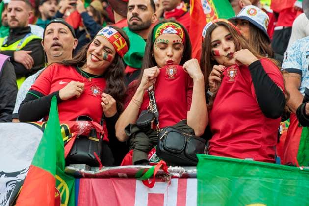 UEFA EURO 2024 Portugal France 05 07 2024 Portuguese fans in the stands UEFA EURO 2024 quarter final Portugal France Volksparkstadion Hamburg, Hamburg on 05 07 2024 Copyright: xBEAUTIFULxSPORTS Meuselx