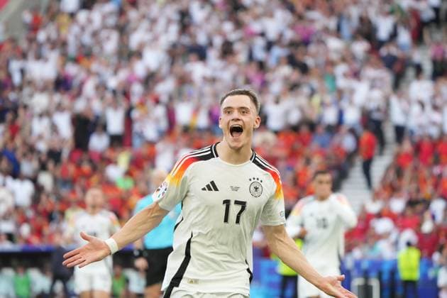 celebrate the goal, goal celebration for 1 1 Florian Wirtz Germany Germany, 17 Stuttgart 05 07 2024 Germany vs Spain, EURO2024, Quarterfinals, M45, EM Arena Stuttgart