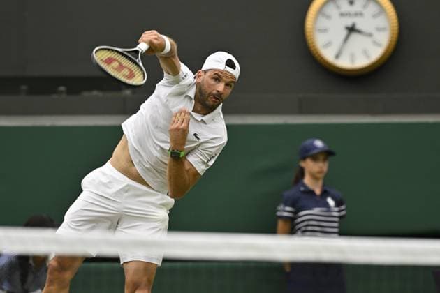 Tennis : Wimbledon 2024 - England - Grigor Dimitrov - Bulgarie Tennis : Wimbledon 2024 - England - 05 07 2024 ChrysleneCaillaud Panoramic 