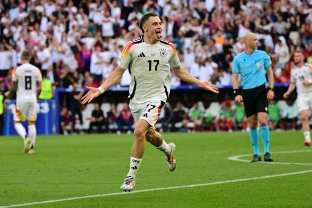 Goal celebration for 1 1 by Florian Wirtz 17 Germany , Spain vs Germany, Football, UEFA Euro 2024, Quarterfinals, 05 07 2024 Stuttgart Baden Würtemberg Germany Copyright: xkolbert-press MarcxNiemeyerx