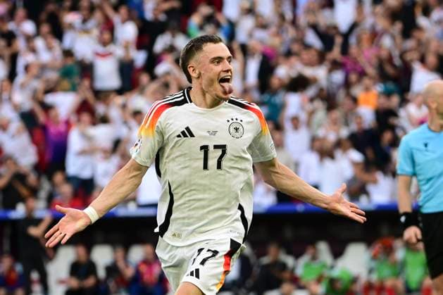 Goal celebration for 1 1 by Florian Wirtz 17 Germany , Spain vs Germany, Football, UEFA Euro 2024, Quarterfinals, 05 07 2024 Stuttgart Baden Würtemberg Germany Copyright: xkolbert-press MarcxNiemeyerx