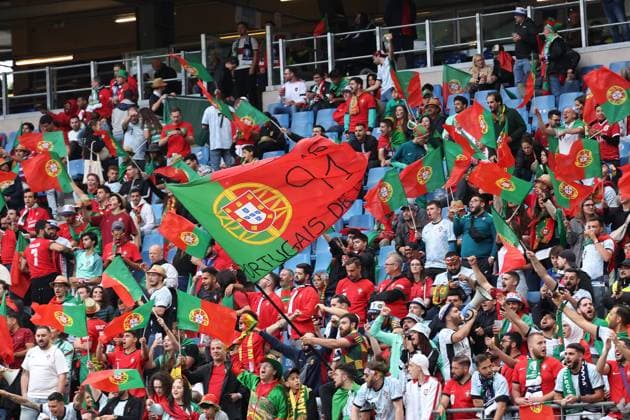 Volksparkstadion, Hamburg UEFA EURO 2024 Germany, Quarterfinal 5 July 2024 , Portugal France v l , Fan Walk, Fans of Portugal show their support, Fans, Mood, Scarves, Shirts, Emotions Copyright: JoaquimxFerreira