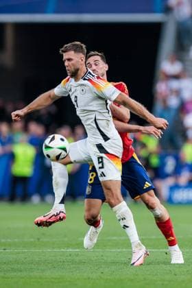 UEFA EURO 2024 Spain Germany 05 07 2024 Niclas Füllkrug Germany, 9 , Fabian Ruiz Spain, 8 UEFA EURO 2024 Spain Germany Stuttgart Arena, Stuttgart on 05 07 2024 Copyright: xBEAUTIFULxSPORTS Wunderlx