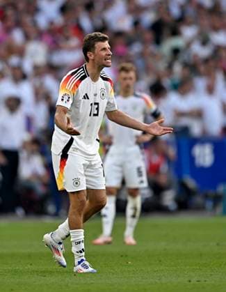 05 07 2024, Football UEFA EURO 2024, quarter-final, Spain Germany, in the Stuttgart Arena Thomas Müller Germany in a rage