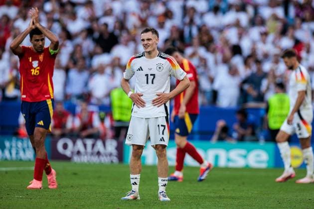 UEFA EURO 2024 Spain Germany 05 07 2024 Florian Wirtz Germany, 17 , Rodri Spain, 16 UEFA EURO 2024 Spain Germany Stuttgart Arena, Stuttgart on 05 07 2024 Copyright: xBEAUTIFULxSPORTS Wunderlx